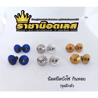 น๊อตบังโซ่ ก้นหอย W125R,W125S,w110i,Dream Waveทุกรุ่น (1ชุดมี4ตัว)