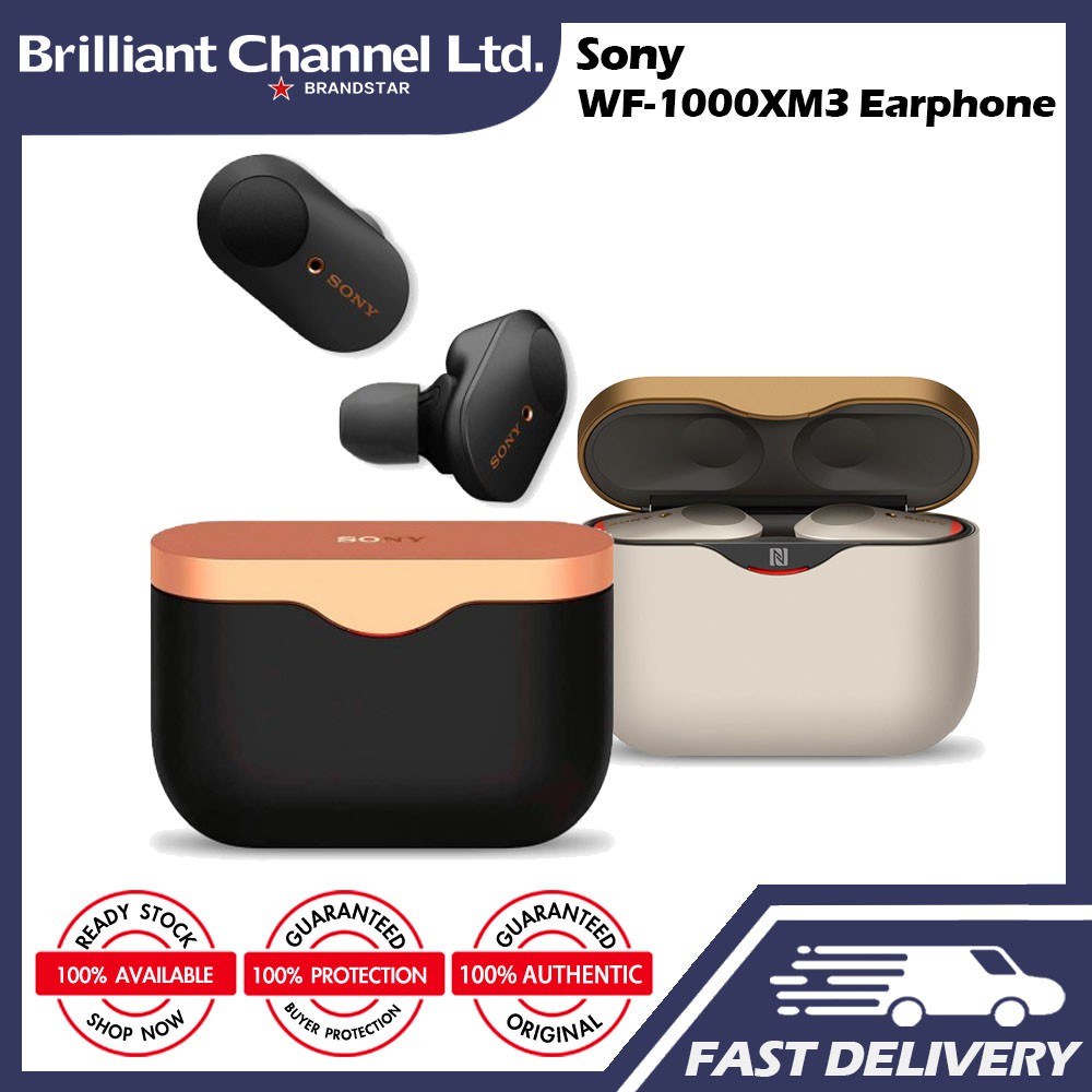 ✈☃❈Sony WF-1000XM3 Wireless Noise-Canceling Headphones Earphones หูฟังบลูทูธไร้สาย แบบอินเอียร์ ตัดเสียงรบกวน