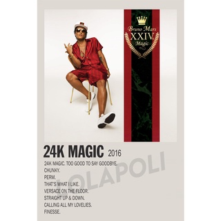 โปสเตอร์ปกอัลบั้ม 24K Magic - Bruno Mars