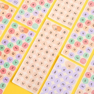 สติ๊กเกอร์ตัวอักษรภาษาอังกฤษ แบบสี ขนาดเล็ก สําหรับตกแต่งสมุดไดอารี่ 1 แผ่น