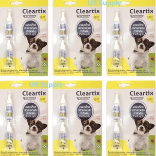 Cleartix สุนัข 1-10 กก ยาหยดกำจัดเห็บหมัดสุนัข Exp: 12/2024