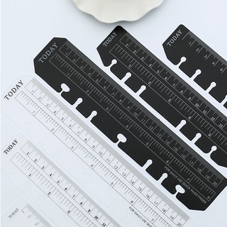 ไม้บรรทัดแพลนเนอร์ Today 6 ห่วง A7 A6 A5 สีดำ สีใส Planner Ruler Today Black Clear