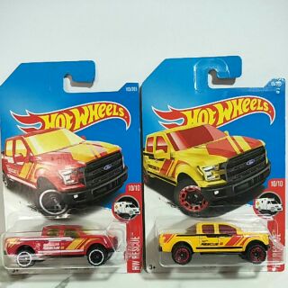 รถเหล็ก Hot wheels 15 FORD F-150 HW RESCUE (แดงIb005)(เหลืองib41)