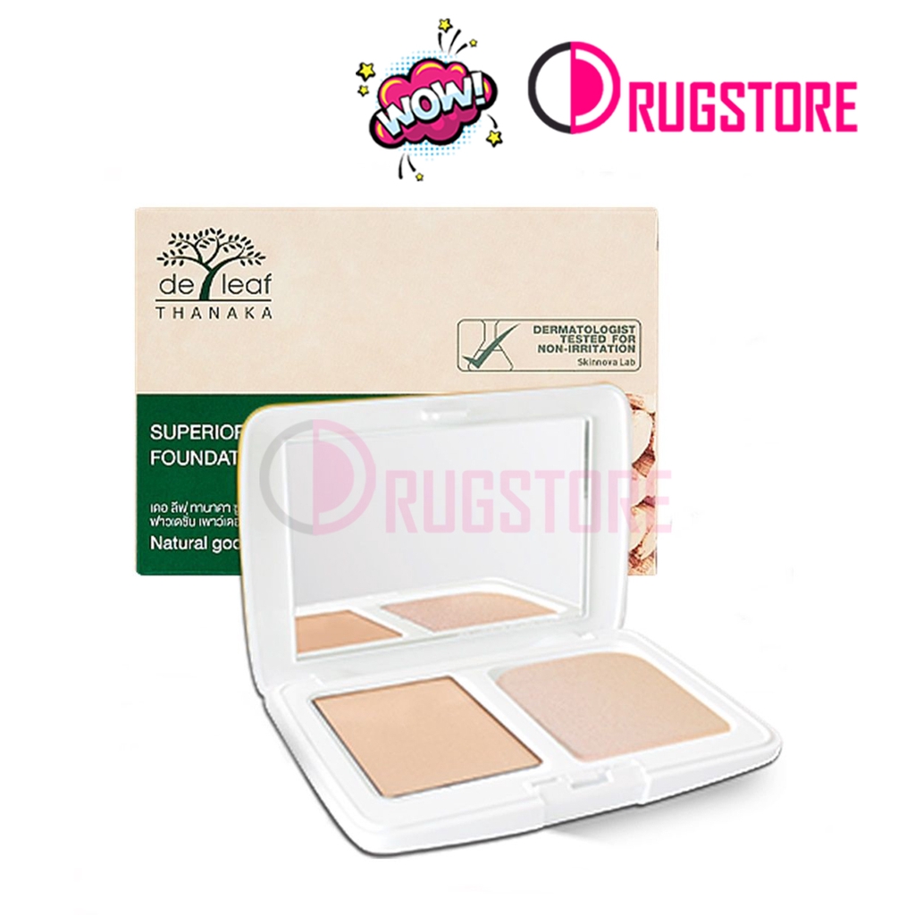 De leaf thanaka - แป้งทานาคา  แป้งผสมรองพื้น powder foundation จาก deleaf tanaka
