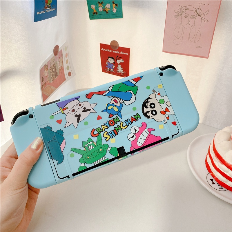 Nintendo Switch OLED เคส【CRAYON SHINCHA N】เคส TPU ซิลิโคน เกมคอนโซล กันกระแทก ที่จับป้องกัน เคสนิ่ม