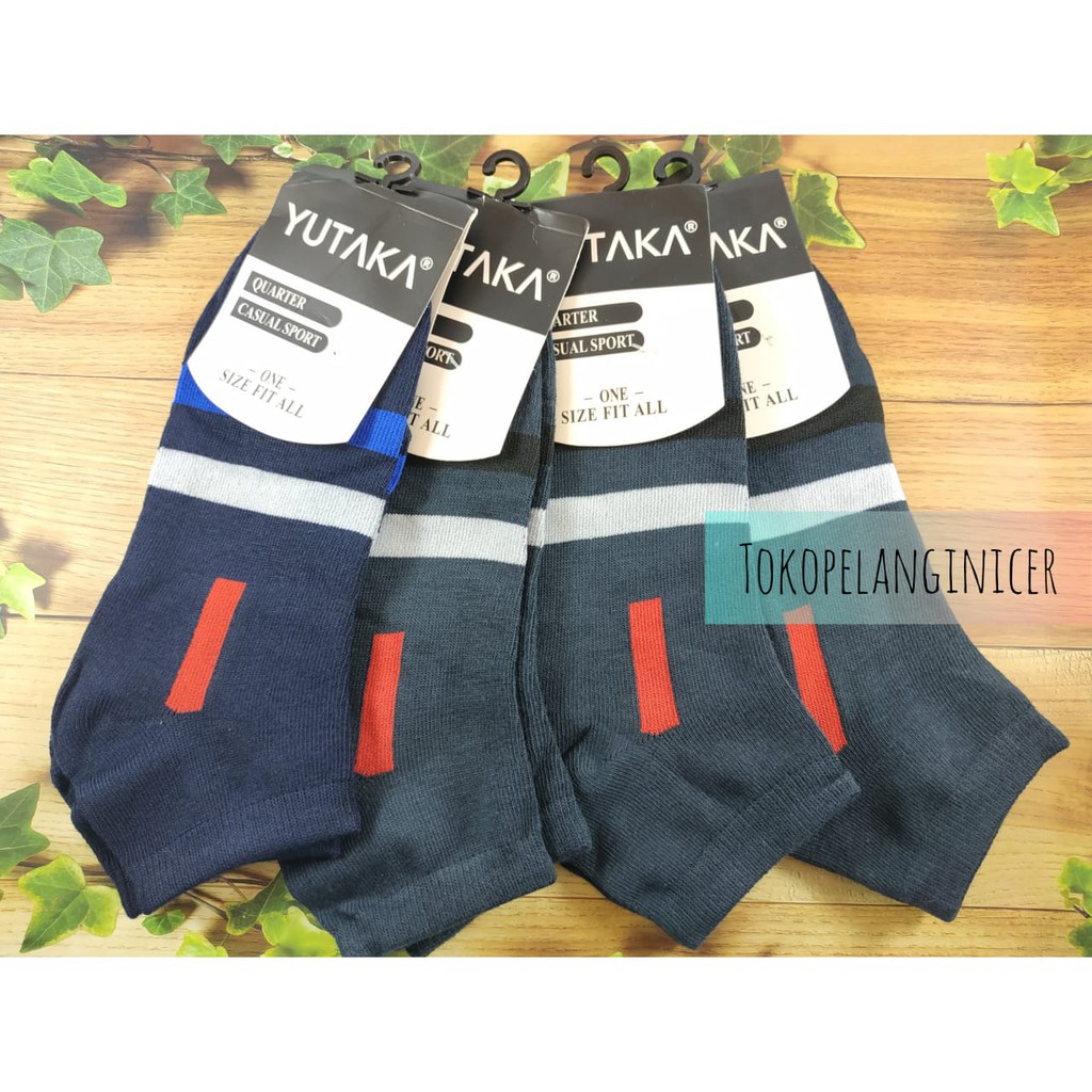 Yutaka Shoes SOCKS NETRAL MOTIF - Tokopelanginicer - ถุงเท้าลําลองทํางาน 3/4 BOYS CASUAL YUTAKA