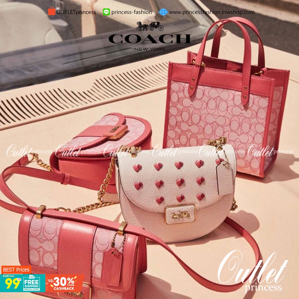 COACH ALIE SADDLE BAG JACQUARD IN SIGNATURE ((C4694//C3464)) พร้อมส่งที่ไทย รุ่นใหม่ล่าสุดค่ะ! กระเป