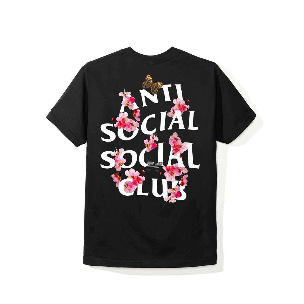 (ยูนิเซ็กซ์)แฟชั่นคลาสสิก[ของแท้ 100% เสื้อยืด Anti Social Social Club Kkoch Black Tee