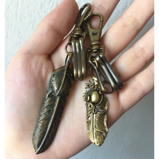 พวงกุญแจขนนก Key Chain Feather ทองเหลืองชุบ