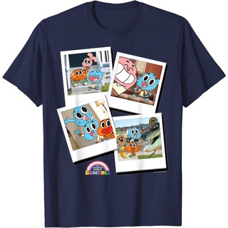 เสื้อยืดผ้าฝ้ายพรีเมี่ยม เสื้อยืดโพลารอยด์ พิมพ์ลาย The Amazing World Of Gumball