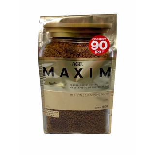 MAXIM Freeze Dried Coffee,แม็กซิม กาแฟนำเข้าจากญี่ปุ่น ORIGINAL GOLD ชนิดถุงเติม รุ่น 180g JUMBO 1 แพค/น้ำหนัก 180g