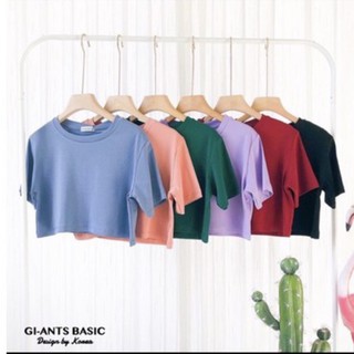 เสื้อยืดครอป แบรนด์ Gi-Ants Basic ทรงoversize ผ้านุ่มมาก ยืดหยุ่นดี ยาว16”