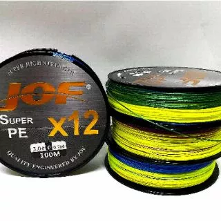 X12 JOF สาย pe X12 new ยาว 100 เมตร by JOF สายพีอี ถัก 12 สลับสี JOF Super PE X12 High Strength From Japan