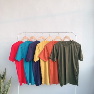 พร้อมส่ง*** เสื้อยืดสีพื้น เสื้อยืดแขนสั้น  เนื้อผ้าcotton100% ราคาถูก!!!