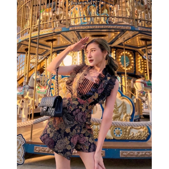 Valleygirl จั๊มสูท ระบาย ผ้าทอ sz.s