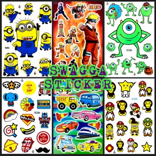 สติกเกอร์ มินเนี่ยน นารูโตะ ไมค์ ขนาดA4 ไดคัท 4ใบ100บาท