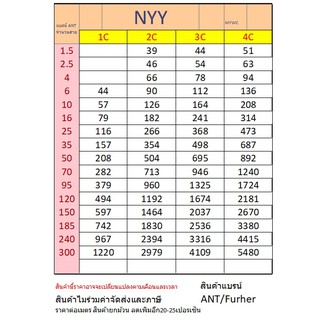 ตารางสายไฟ NYY สั่งได้ตามออเดอร์ที่มีภาพครับ Fuhrer(ฟูเรอร์) ANT