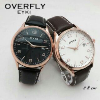 Overfly EYKI แท้- กันน้ำ100%-  สายหนังแท้- พร้อมกล่อง