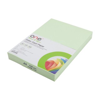 กระดาษการ์ดสี A4 120 แกรม สีเขียว (แพ็ค250แผ่น) ONE A4 color card paper, 120 grams, green (250 sheets pack) ONE