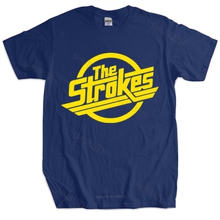 เสื้อยืดโอเวอร์ไซส์ใหม่ เสื้อยืดผ้าฝ้าย พิมพ์ลายวงร็อคอินดี้ The Strokes แฟชั่นสําหรับผู้ชายS-4XL