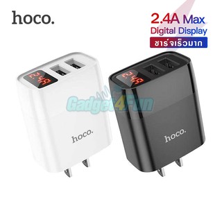 Hoco C86 ปลั๊กชาร์จไฟบ้าน 2.4A Max หัวชาร์จ ชาร์จเร็วมาก มีจอ LED บอกความเร็วขณะชาร์จ Illustrious Dual Port Charger LED