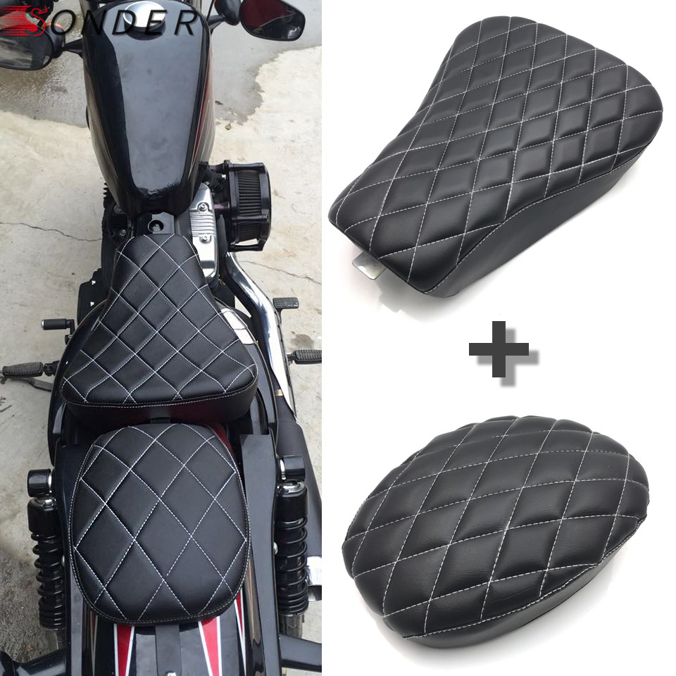 Driver หมอนหนัง Solo เบาะรองนั่งผู้โดยสารสําหรับ Harley Sportster Forty Eight XL1200 XL883 XL 883 72 48 2004-2019