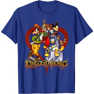 เสื้อยืดลําลอง แขนสั้น พิมพ์ลาย Disney Kingdom Hearts Group Heart สไตล์เกาหลี คุณภาพสูง