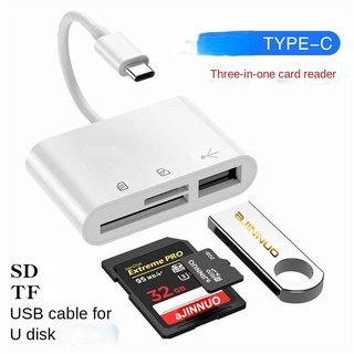 เครื่องอ่านการ์ด Otg Three In One Micro Usb Type C Android Sd Tf