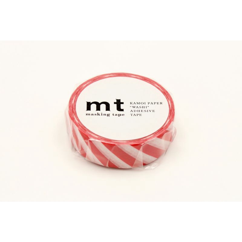 mt masking tape R stripe red (MT01D371R) / เทปตกแต่งวาชิ รุ่น Rลาย stripe red แบรนด์ mt masking tape ประเทศญี่ปุ่น