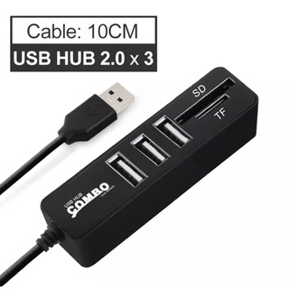 USB HUB 3พอร์ต USB 2.0 HUB ความเร็วสูง USB Splitter 2 In 1 2.0 Hab หลาย USB2.0 HUB SD/TF Card Reader สำหรับ PC LAPTOP