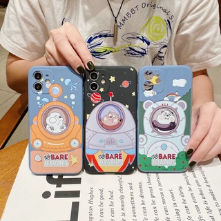 เคส Redmi Note 11 11S 10 10S 9 9S 9A 9T 8 7 6A 5 Pro POCO M3 Xiaomi MI Note11 Note10 4G 5G Note9 Space Ship Astronaut Bear Protect Camera Soft Case