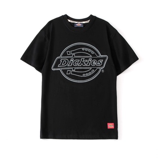 เสื้อขาว เสื้อวันพีช เสื้อยืดครอป Dickies ใหม่เสื้อยืดลําลองสําหรับผู้ชายผู้หญิงแขนสั้นคอกลมพิมพ์ลาย