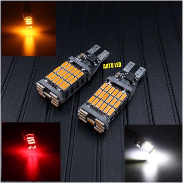 T15 T10 ไฟ LED ไฟ Dusk ย้อนกลับ W6W Super Bright 45 SMD 4014 Led A00101