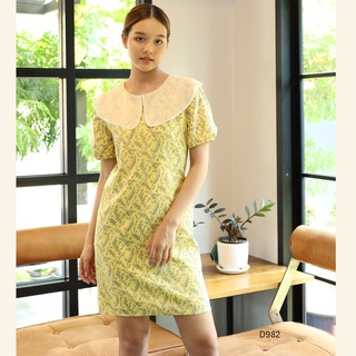 AMILA Dress AM-D982 พีชสกิน แขนสั้น IGPU22-2