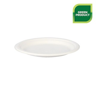 จานชานอ้อย 9 นิ้ว (แพ็ค50ใบ) ซีล P013 9-inch bagasse plate (50 pieces pack) seal P013