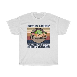 คอลูกเรือเสื้อยืดผ้าฝ้าย พิมพ์ลาย Grogu Get In Loser We Are Getting Clic CAgbem46MKjane30S-5XL