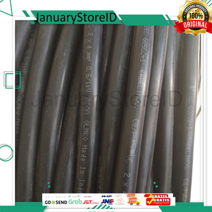 สายสายไฟ Nyy 2X4MM 2X4 MM CABLEINDO RETAIL METER ตัด