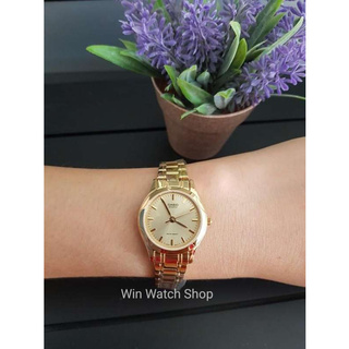 Win Watch shop นาฬิกา Casio รุ่น LTP1275G9ADF นาฬิกาข้อมือผู้หญิงสายแสตนเลส สีทอง สุดหรู ประกันศูนย์ 1ปีเต็ม