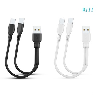 Will 2 In 1 สายชาร์จ Micro USB C แยกสายชาร์จโทรศัพท์มือถือ สําหรับอุปกรณ์สองประเภท C สายชาร์จ สําหรับโทรศัพท์ แท็บเล็ต พาวเวอร์แบน