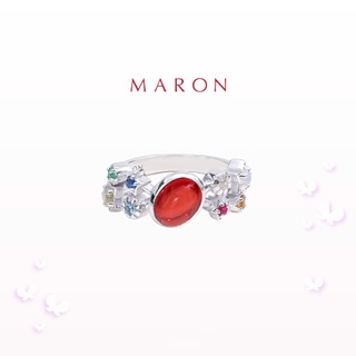 MARON - Nine Lucky Stars Ring ชุบ White Gold แหวนดาวนพเก้า เสริมดวง เงินแท้925