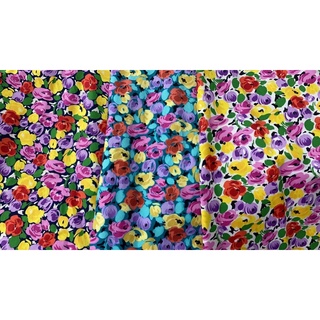ผ้าพิมพ์ลายดอกไม้ผ้าเมตรCS00094Cotton100%พิมพ์ลาย