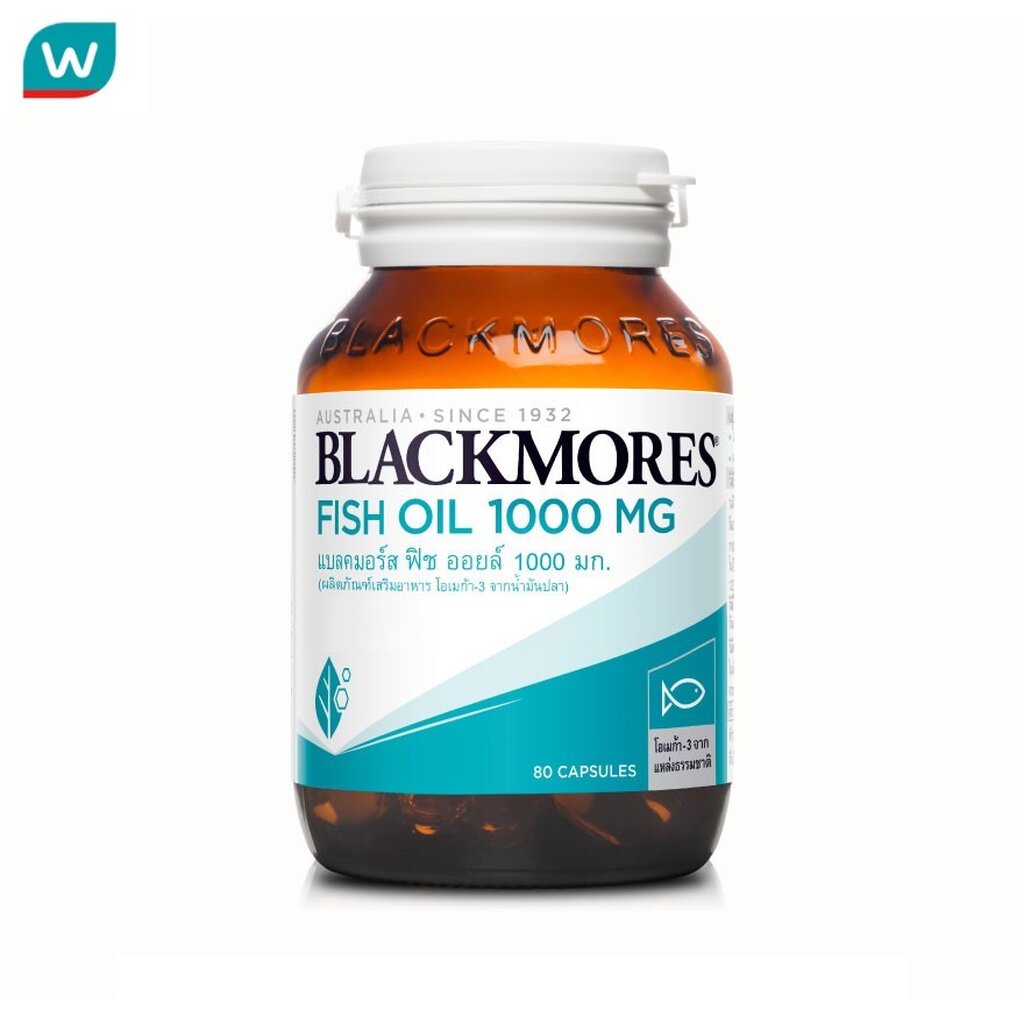 Blackmores แบลคมอร์ส ฟิช ออย 1000 มก. 80 แคปซูล