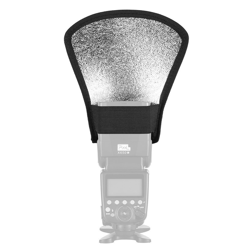2 In 1 แผ่นกระจายแสงแฟลช Bounce Flash Softbox แผ่นสะท้อนแสงแฟลชสีเงินและสีขาวสําหรับกล้อง Canon 11x18 X 20cm.