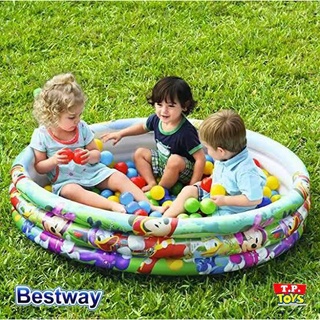 T.P. TOYS Bestway สระมิกกี้และผองเพื่อน ขนาด 4 ฟุต สูง 10 นิ้ว (สีน้ำเงิน) พร้อมบอล 75 ลูก