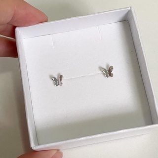 vela.cheeva : *silver925 / butterfly earring ต่างหูเงินแท้ รูปผีเสื้อ ( 6mm )