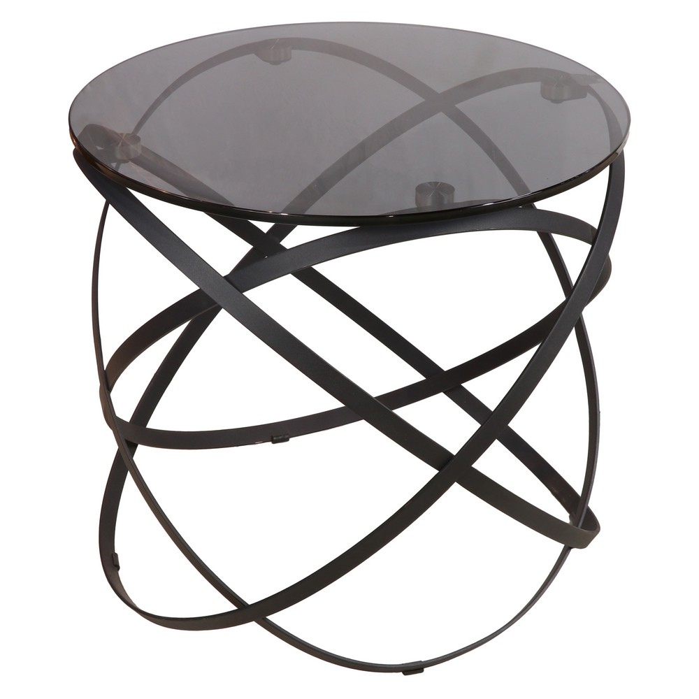 โต๊ะข้าง HARMONY E16975 Top กระจกเทา