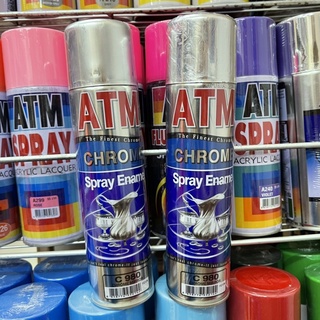 สีสเปรย์โครเมี่ยม ATM สีสเปรย์ เอทีเอ็ม atm chrome spray enamel 226G 8oz