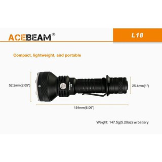 ไฟฉายแรงสูง  Acebeam L18  แสงพุ่งไกล 1000m ด้วยเลนส์ชนิด TIR