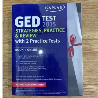 Kaplan GED TEST 2015 strategies , practice &amp; review with 2 practice tests หนังสือมือสอง