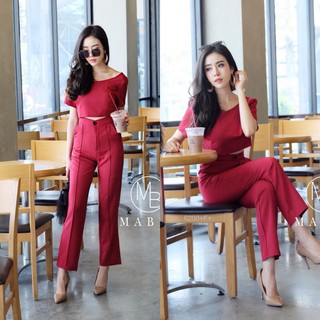 AK 6200 Set 2ชิ้น เสื้อแขนสั้นเอวลอย งานมีซิปหลังด้วยนะจ้าา